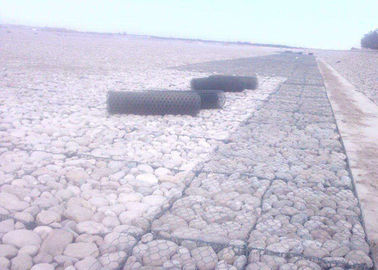 Erosion Protection PVC Coated Gabion , Metal Cage Filled With Stones